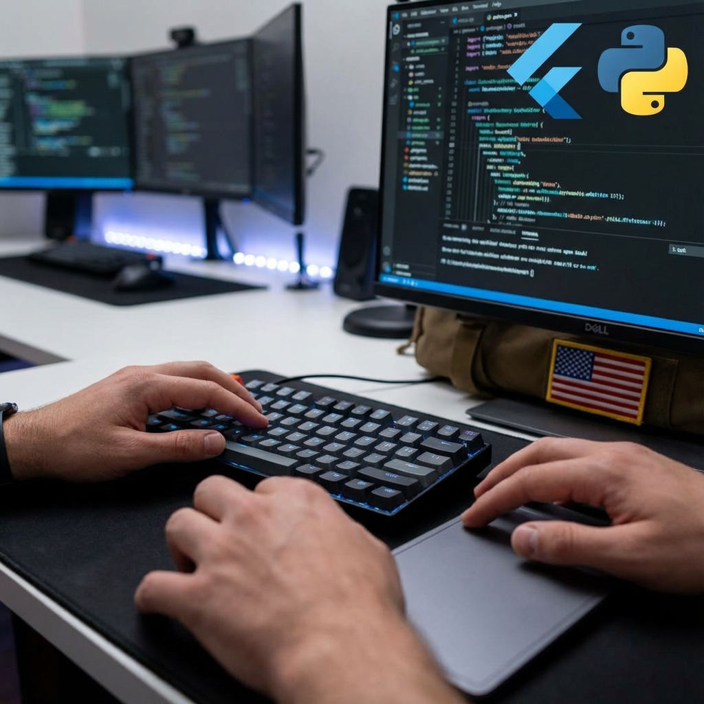 Professional Developer Coding Flutter and Python