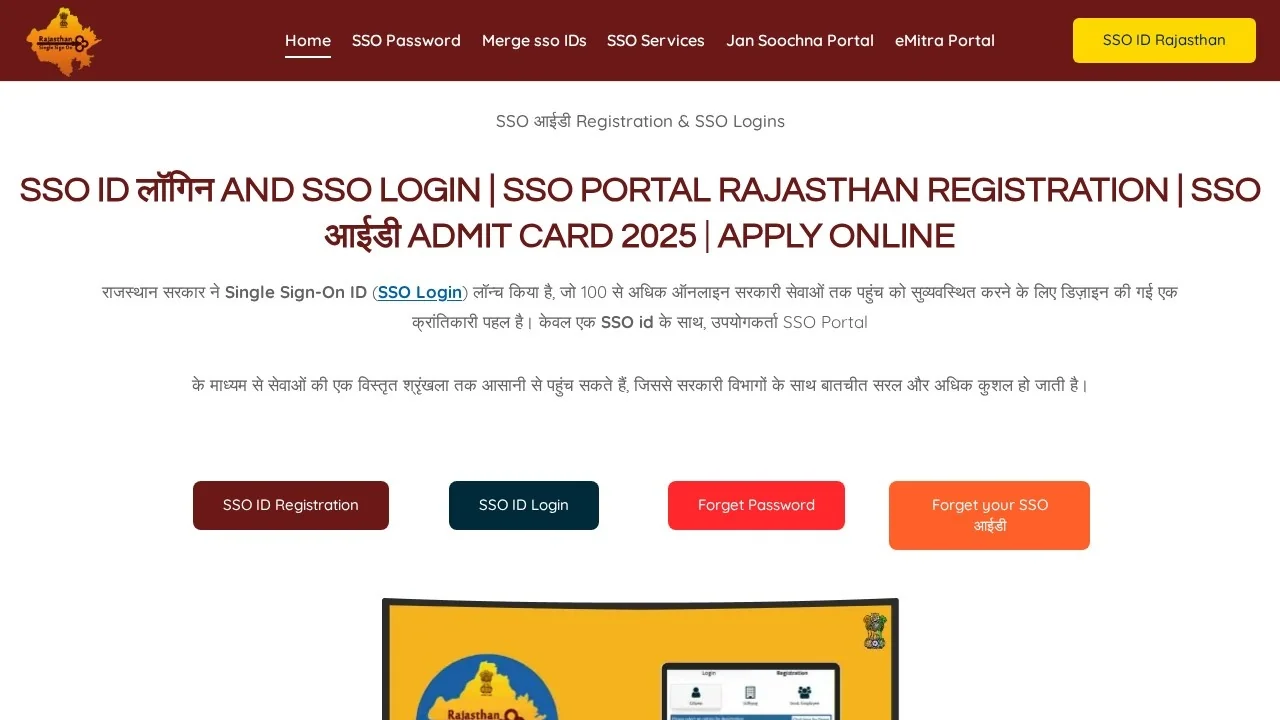 Rajasthan SSO Portal Info Cover